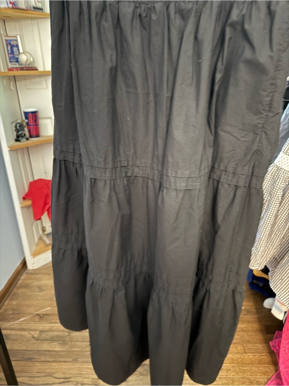 Anthropologie Black Smocked-Waist Tiered Maxi Skirt - Picture 3 of 5